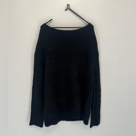 Zara Knit Wool Mohair Blend Multi Purpose Off Shoulder Fold Over Slouchy Sweater - Picture 5 of 10
